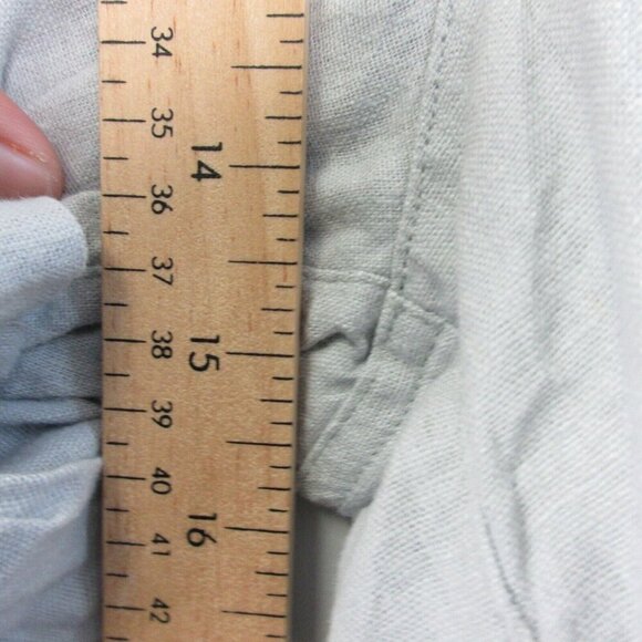 Abercrombie & Fitch Paperbag Shorts Women L Gray Linen Blend Belted Summer 284 - Picture 10 of 12